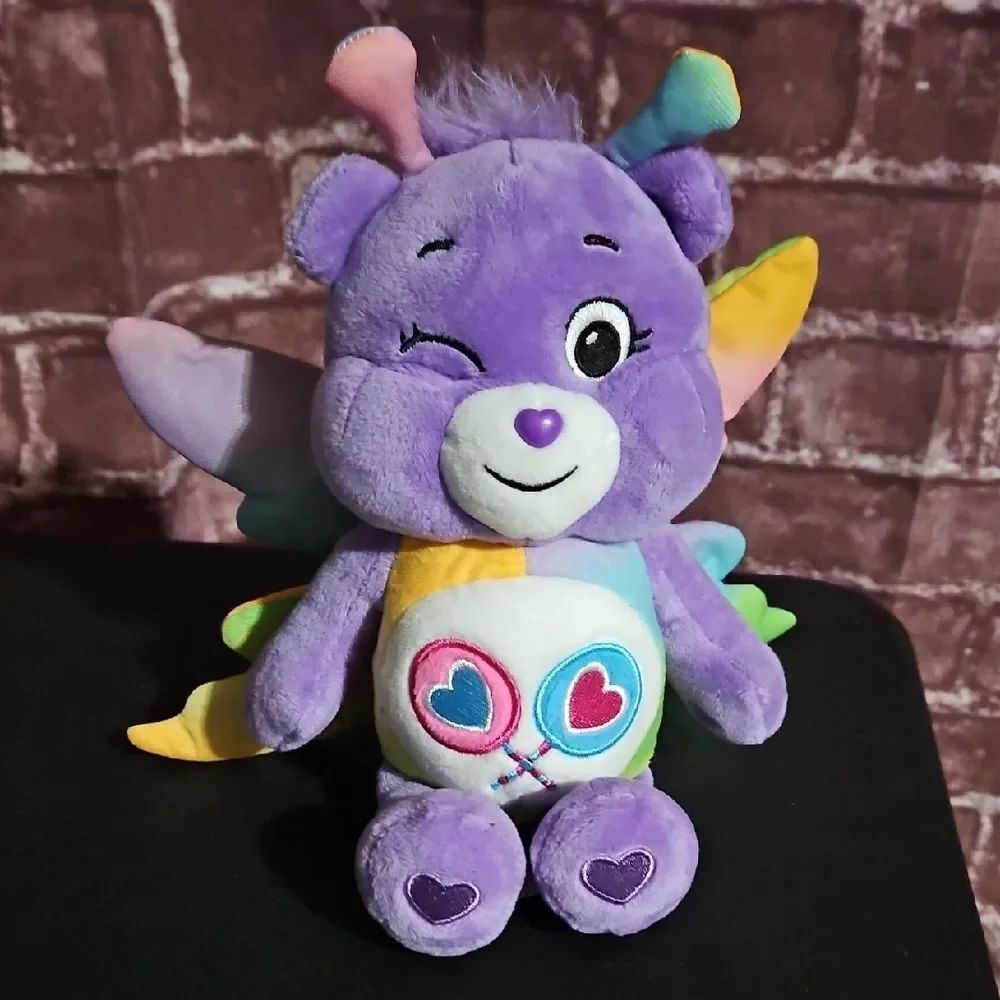 Care Bear Unlock The Magic Spring Butterfly Purple Plush with Colorful Accents
